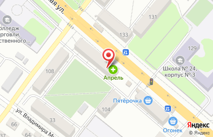 Аптека Апрель в Тамбове на карте