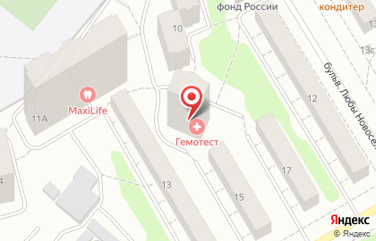 Гемотест на улице Любы Новоселовой на карте