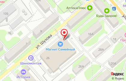 Гипермаркет Магнит Семейный в Пролетарском районе на карте