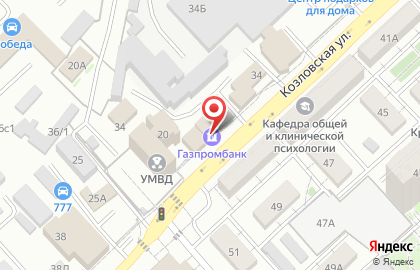 Волгоградский филиал Газпромбанк на Козловской улице, 34а на карте