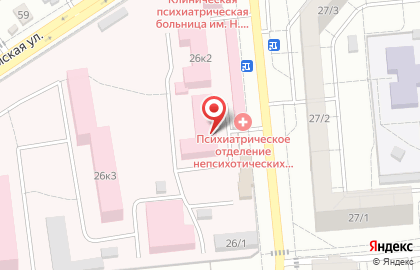 Клиническая психиатрическая больница им. Н.Н. Солодникова в Омске на карте