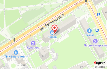 Магазин снаряжения и одежды для туризма и отдыха Сплав на улице Белинского на карте