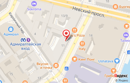 Банк ВТБ на метро Адмиралтейская на карте