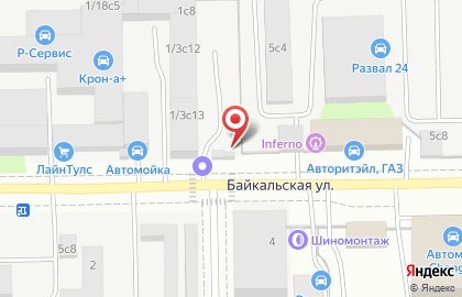 Шиномонтажная мастерская на Байкальской улице на карте