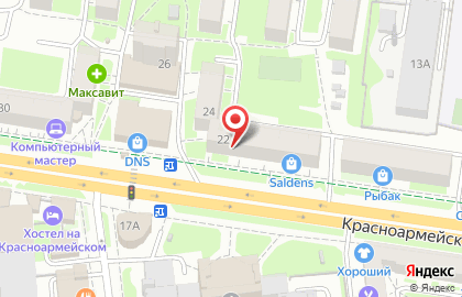 Магазин алкогольной продукции Хмельная бочка на Красноармейском проспекте на карте