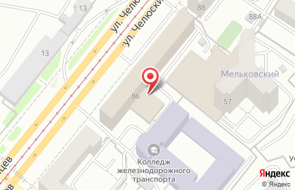 Банкомат ТрансКредитБанк, филиал в г. Екатеринбурге на улице Челюскинцев на карте