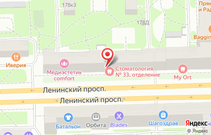 Городская стоматологическая поликлиника №33 в Московском районе на карте