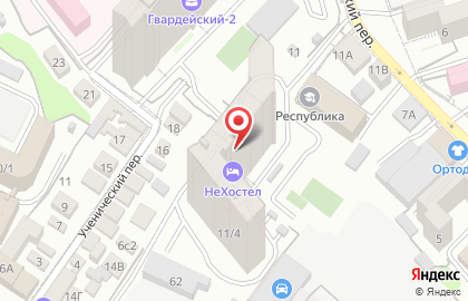 Продовольственный магазин в Гвардейском переулке на карте