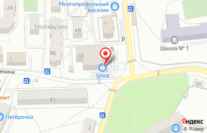 Супермаркет Spar на Крайней улице в Гурьевске на карте