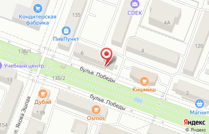 Магазин тканей и швейной фурнитуры Радуга на бульваре Победы на карте