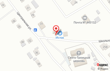 Продуктовый магазин Исток на Центральной улице на карте