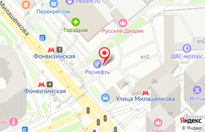 АЗС ТНК на улице Милашенкова на карте