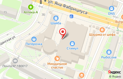 Магазин Русское поле на улице Яна Фабрициуса на карте