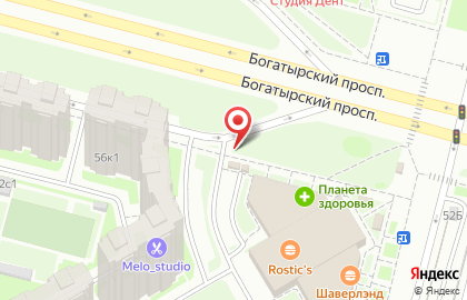 Магазин по продаже фруктов и овощей на Богатырском проспекте на карте