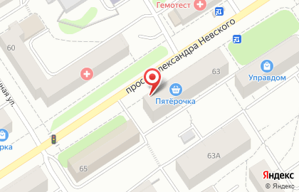 Магазин развивающих игрушек и канцелярских товаров Эрудит на проспекте Александра Невского на карте