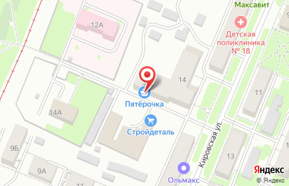 Супермаркет Пятёрочка на Кировской улице на карте