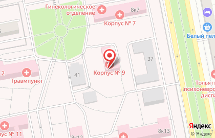 Тольяттинская городская клиническая больница №2 им. В.В. Баныкина в Центральном районе на карте