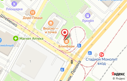 Блинная быстрого обслуживания БлинБери в Краснооктябрьском районе на карте