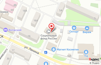 Управление Пенсионного фонда России в Волжском районе Республики Марий Эл на улице Ленина на карте