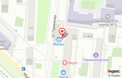 Супермаркет Магнит в Москве на карте