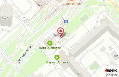 Продовольственный магазин Акатьевский на улице Гаврилова на карте