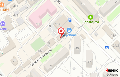 Пекарня Маковка на ​Сенежском проспекте на карте
