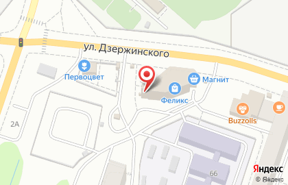 Супермаркет Магнит на улице Дзержинского на карте