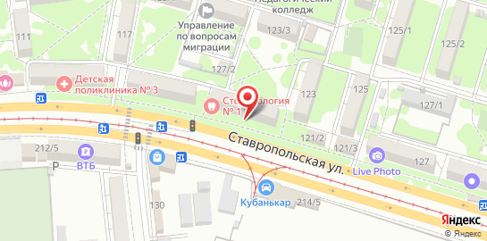 Студия эпиляции Dr. Laser на Ставропольской улице на карте