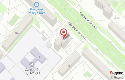 Югер на Ферганской улице на карте