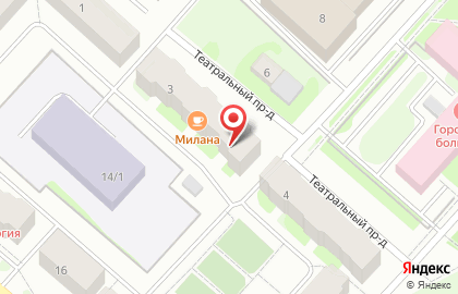 Банкомат АКБ Югра в Театральном проезде в Мегионе на карте