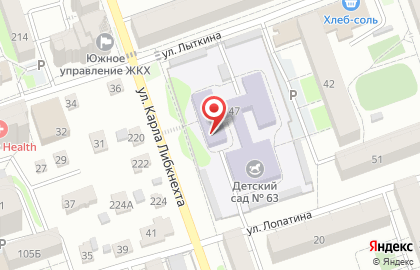 Детский сад № 63 в Октябрьском районе на карте