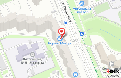 Супермаркет Пятёрочка на улице Панфилова в Химках на карте