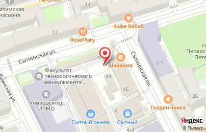 Киоск печатной продукции Святослав в Петроградском районе на карте