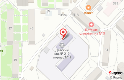 Детский сад №217 на улице Устиновича на карте