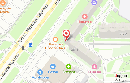 Магазин текстиля Ивановский текстиль на проспекте Маршала Жукова на карте