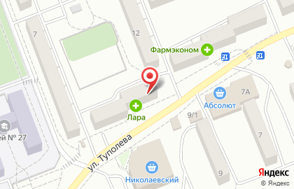Магазин канцелярских товаров и книг Полином на улице Туполева на карте