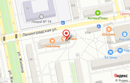Салон входных и межкомнатных дверей Двери России на улице Ленинградской на карте