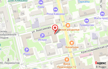 Санаторий Искра в Пятигорске на карте