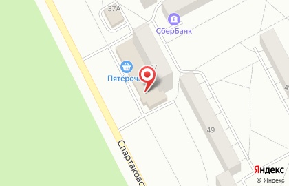 Супермаркет Магнит у дома на Спартаковской улице на карте