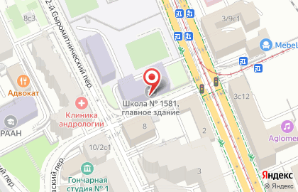 Инженерная школа №1581 в Большом Полуярославском переулке на карте