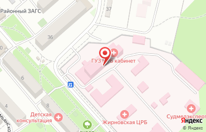 Центральная районная больница на улице Строителей на карте