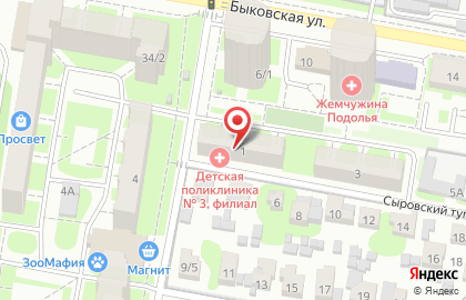 Городская детская поликлиника №3 в Подольске на карте