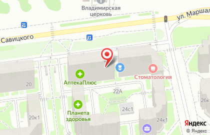 Служба эвакуации автомобилей Buksircar на улице Маршала Савицкого на карте