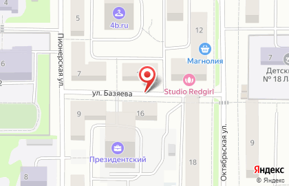 1C на улице Базяева на карте