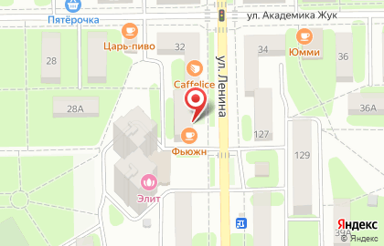 Кафе домашней японской кухни Фьюжн на улице Ленина на карте