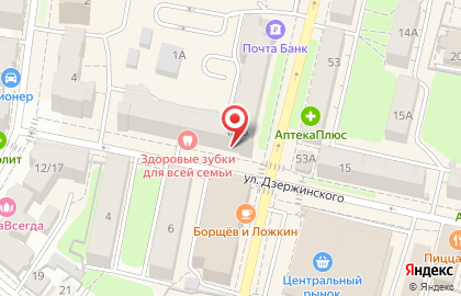 Торгово-монтажная компания Окна на века на улице Дзержинского на карте