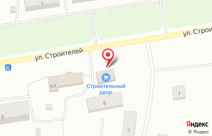 Магазин строительно-отделочных материалов Строительный двор на улице Строителей на карте