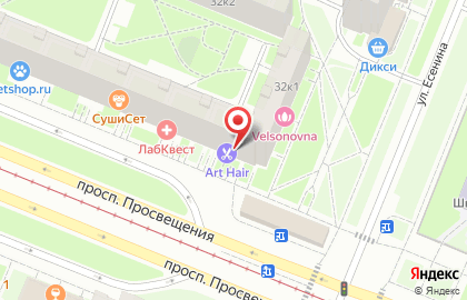 Суши-бар Суши Wok на улице Есенина на карте