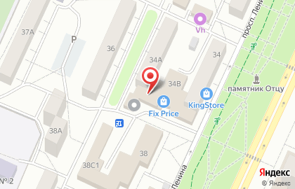 Супермаркет Монетка на проспекте Ленина на карте