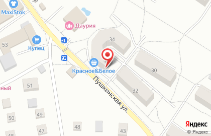 Продовольственный магазин У дома на Пушкинской улице на карте